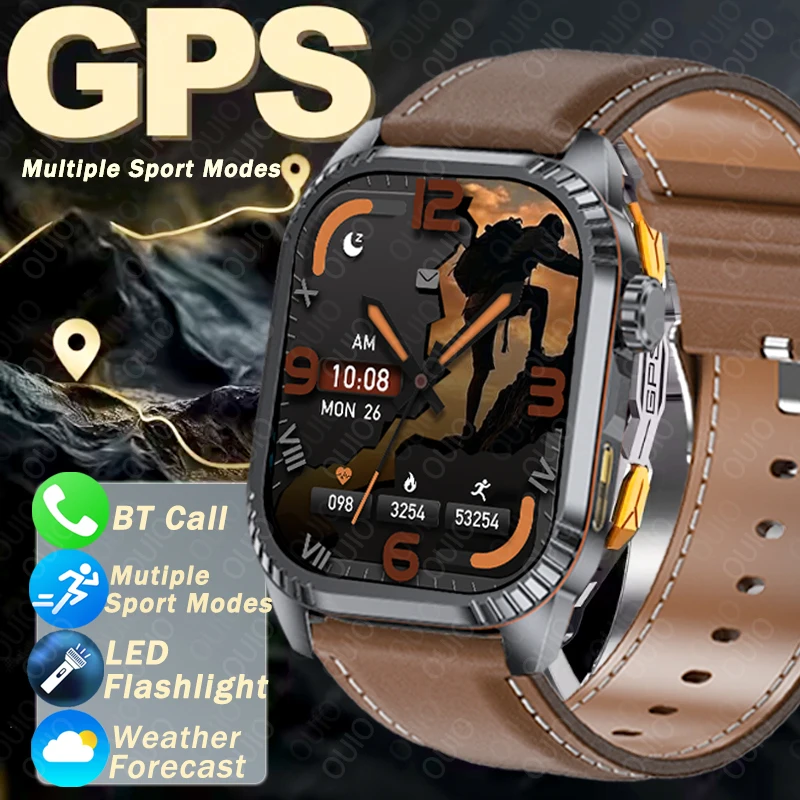 

Новые смарт-часы 2026 года военного класса с GPS, Bluetooth-звонками, LED-дисплеем, 300 мАч, водонепроницаемость IP67, 100+ спортивных режимов, для мужчин, iOS/Android