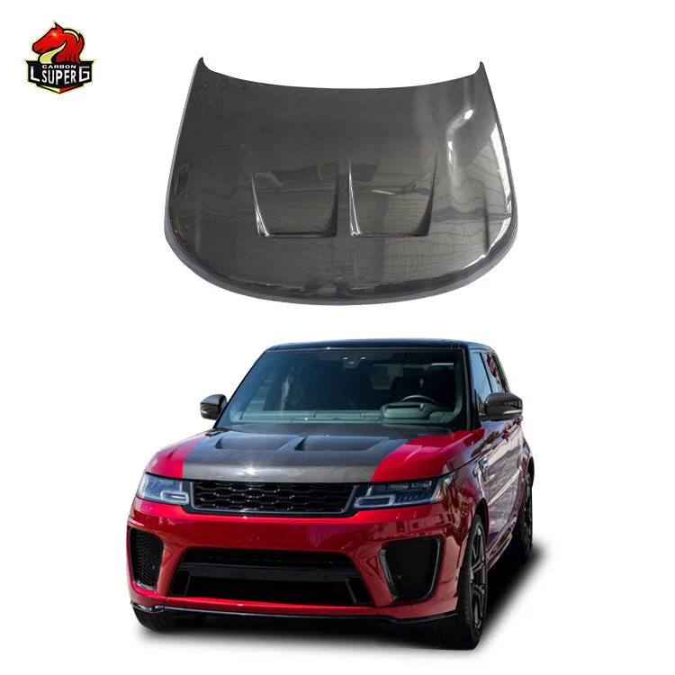 SVR Style Carbon Fiber Hood Bonnet For Land Rover Range Rover Sport Version Engine Cover Hood