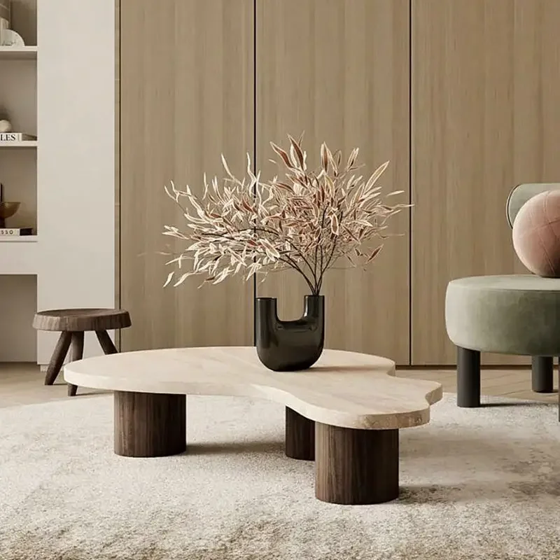 Coffee table living room is a quiet retro medieval marble coffee table