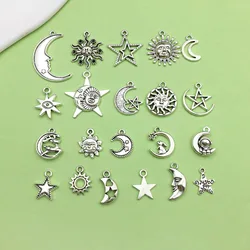 20/21pcs Alloy Ramadan Charms Sun Moon Pentagram Design Pendants for DIY Necklace Bracelet Jewelry Making Accessories