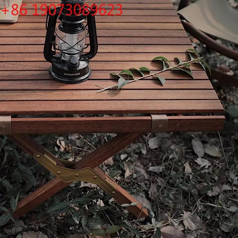 

New Camping Portable Folding Table Teak High-End
