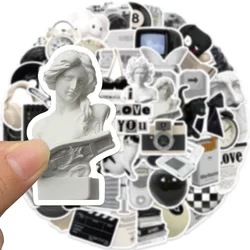 50Pc Vintage Decals Sticker Black&White Graffiti Stickers Toy Stationery Guitar Phone Bicycle Laptop Luggage Car