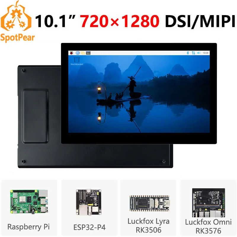 Raspberry Pi 10.1 inch DSI MIPI LCD TouchScreen Display 10.1inch 720x1280 For Luckfox Lyra RK3506/ESP32-P4/Luckfox Omni3576