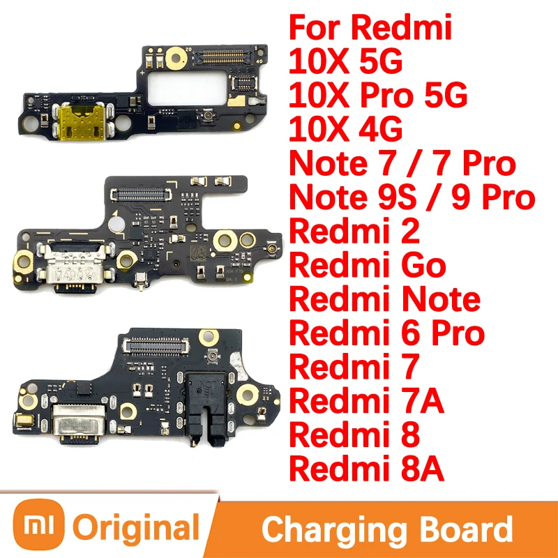 Original USB Port Charger Dock For Xiaomi Redmi 10X Pro 5G 8 8A 7A 6 2 Go Fast Charging Connector Board Redmi Note 7 9S 9 A2Lite