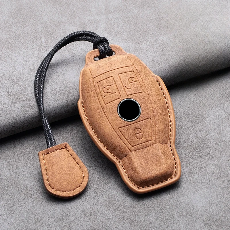 

Leather Car Remote Key Case Cover Shell for Mercedes Benz A B C E Class CLS CLA GLS GLA GLK GLC AMG W176 W204 W205 W212 W463