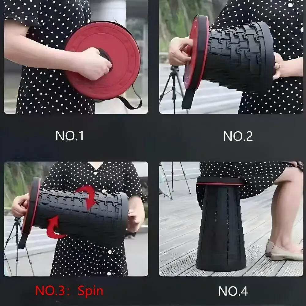 Rainbow Folding Stool, Folding Telescope Stool, Adjustable Plastic Fishing Stool, Outdoor Travel Folding Stool image 4
