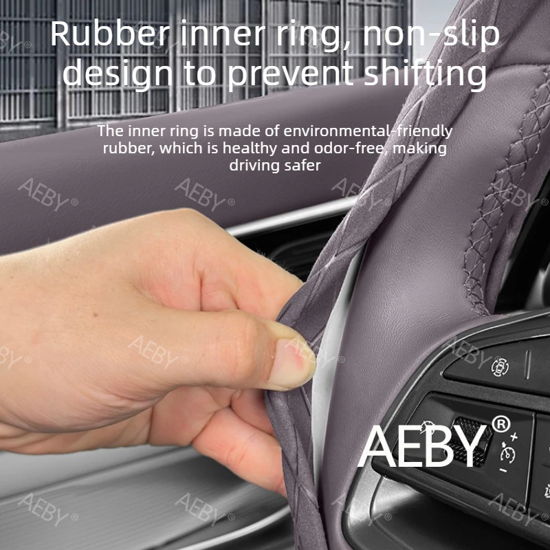 

For BYD Seal U DM-i 2020-2025 Suede Leather Steering Wheel Cover,Anti-Slip Sweatproof Handle,steering wheel protection