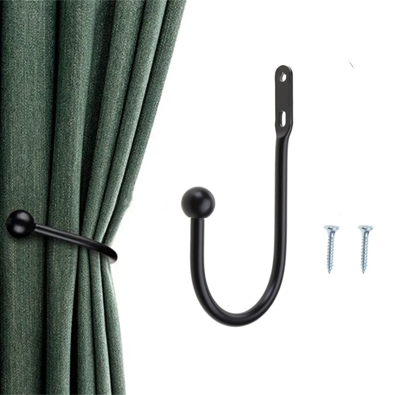 1Pc Curtain Holdbacks Decorative Curtain Tiebacks Drapery Holdbacks Curtain Hooks Curtain Holder Tieback Hooks with Screws