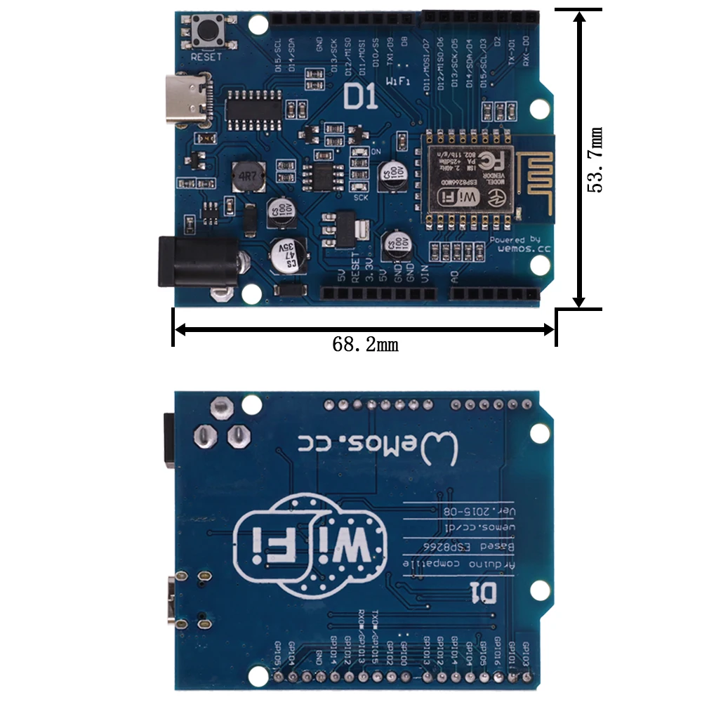 Picture 5: ESP-12E WeMos D1 R2 UNO R3 CH340 CH340G WiFi Development Board Based ESP8266 Shield Smart Electronic For Arduino Compatible IDE