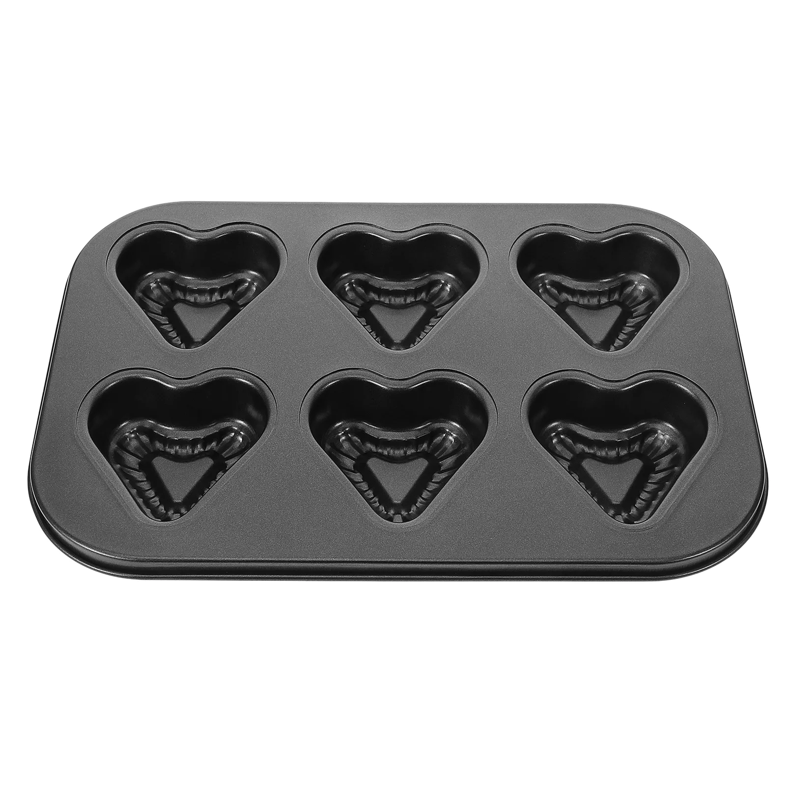 

6 Hole Heart Shape Cake Mold Nonstick Coated Baking Pan Tray Cupcake Maker Construction Food Grade Coating