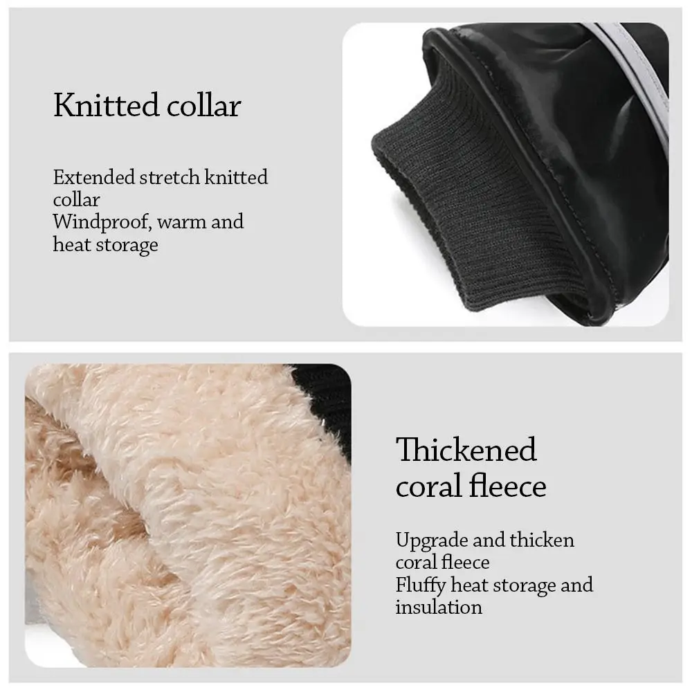 

Fashion Warm Winter Gloves Lining Fleece Nonslip Cycling Gloves Thickened Thermal Windproof Snowboard Ski Gloves Outdoor