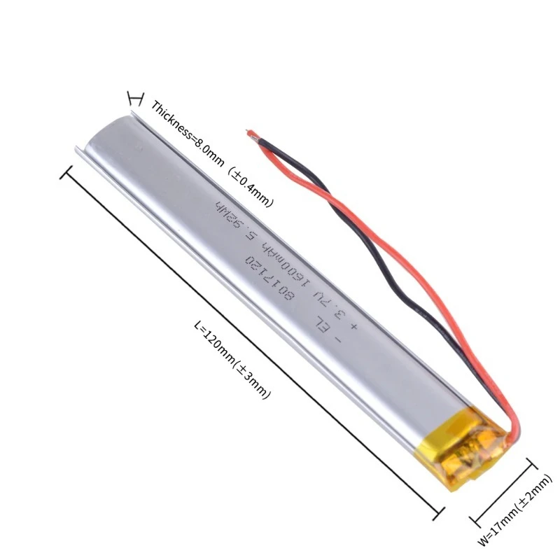 3.7V 1800mAh Rechargeable Li-Po Battery