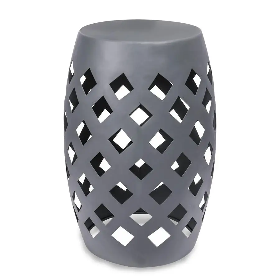 

Outdoor Lace Cut Iron Side Table, Patio Garden Stool Coffee End Table Nightstand for Small Spaces, Living Room, Front Porch, Poo