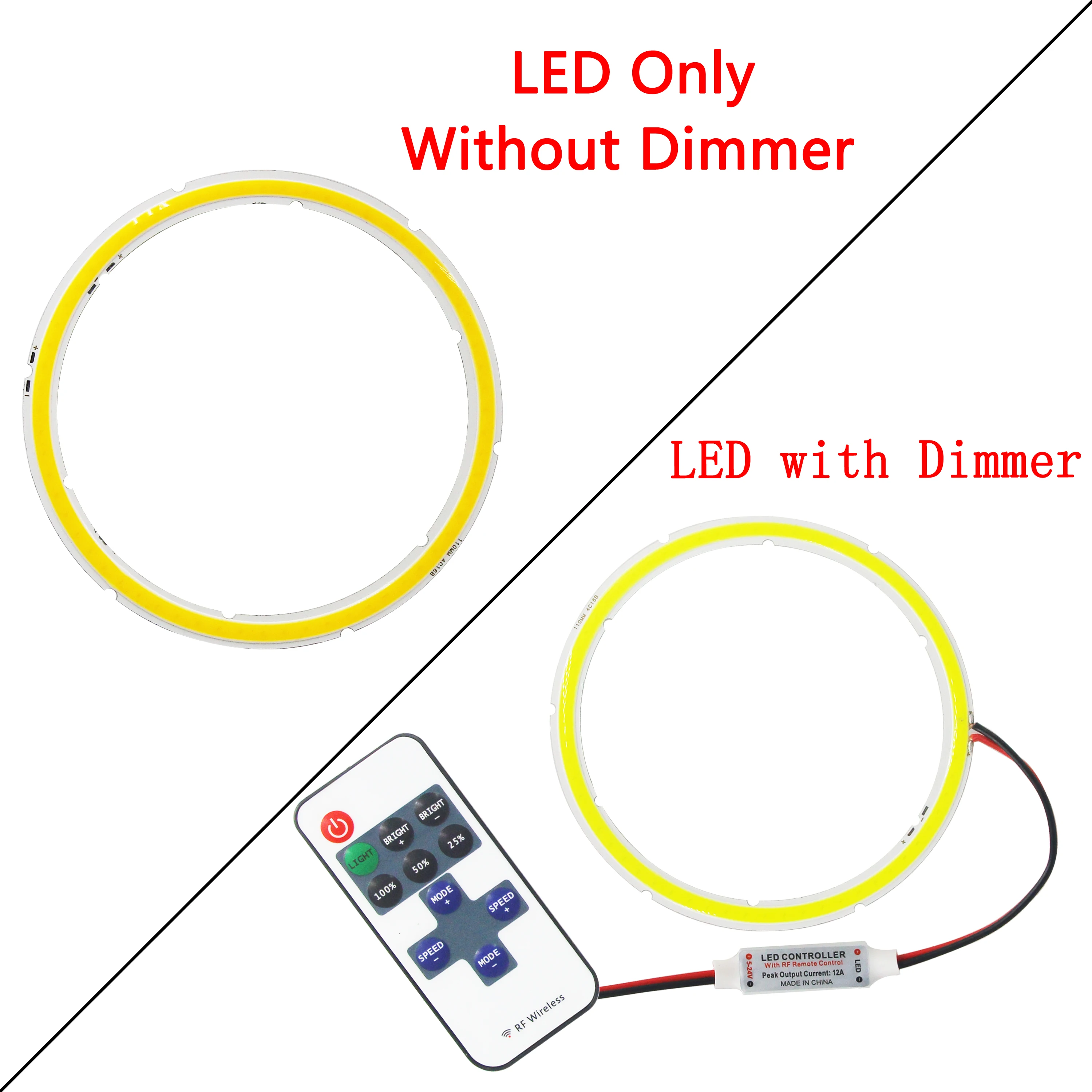 

LED 12V COB Light Source 11w Ring Angel Eye 110mm Dimmable Warm Color Cool White For Chip Bicycle Car Bulbs Decorative Lamps