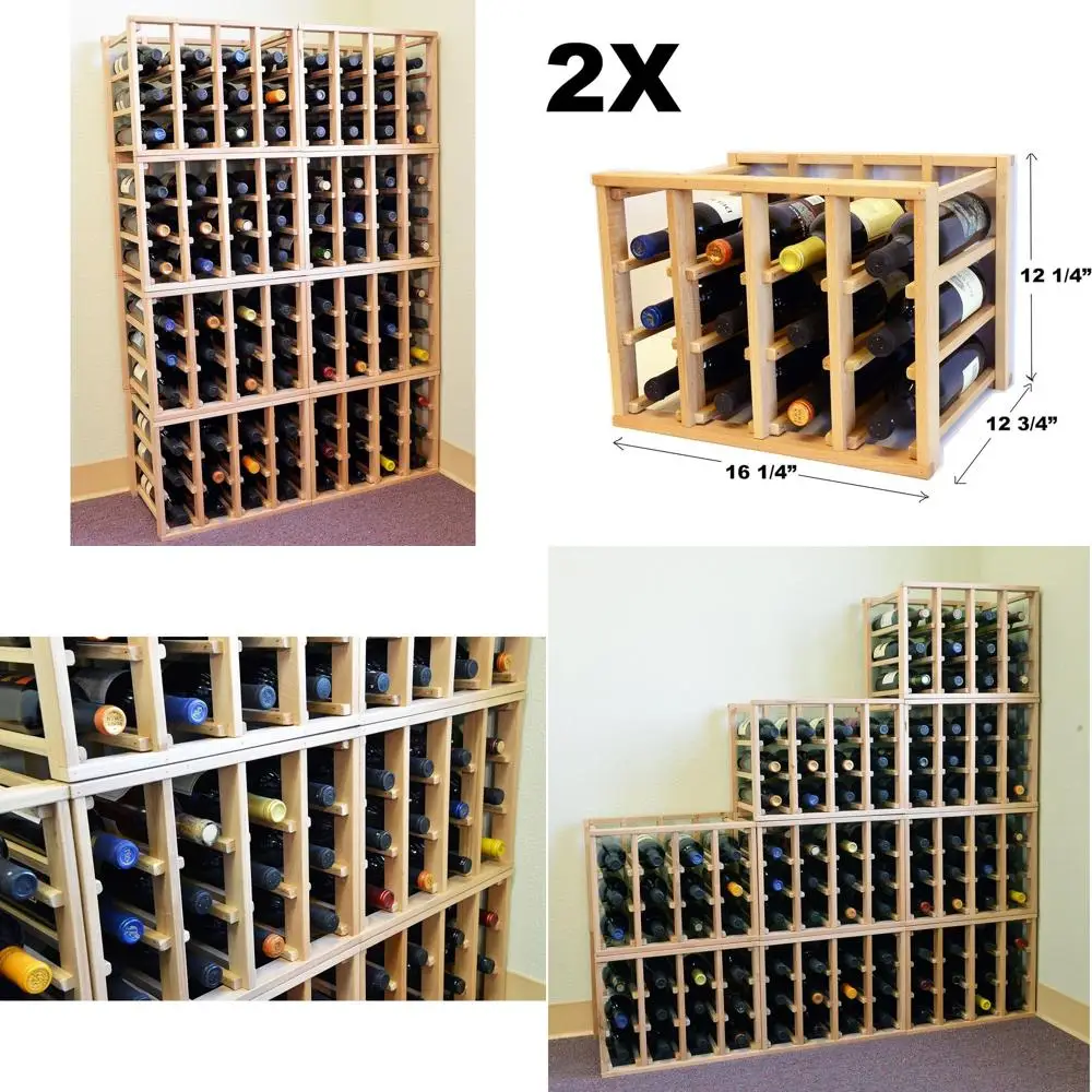 

24 Bottle ular Stackable Wine Rack Stack As Many Sets Together (4 Sets = 96 Bottle acity)