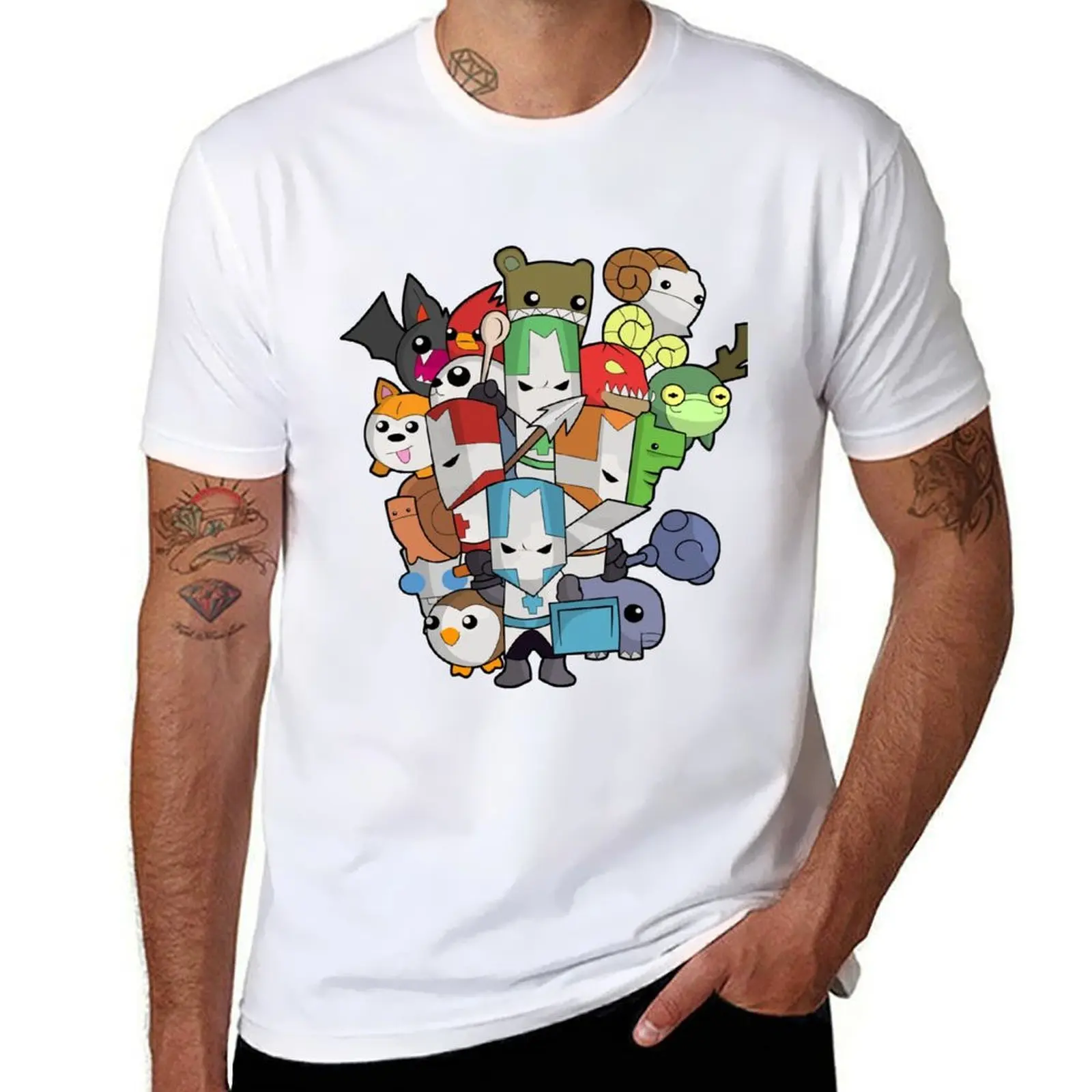 

Castle Crasher all knight T-Shirt cotton t shirts high quality t shirts for man graphic tees T-Shirt