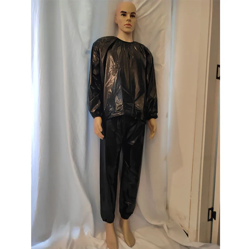 

Ультратонкие мужские брюки из ПВХ, комплект топов, женская мягкая бесшумная футболка с круглым вырезом, пуловер, трусики, фетиш, ABDL, водонепроницаемая одежда