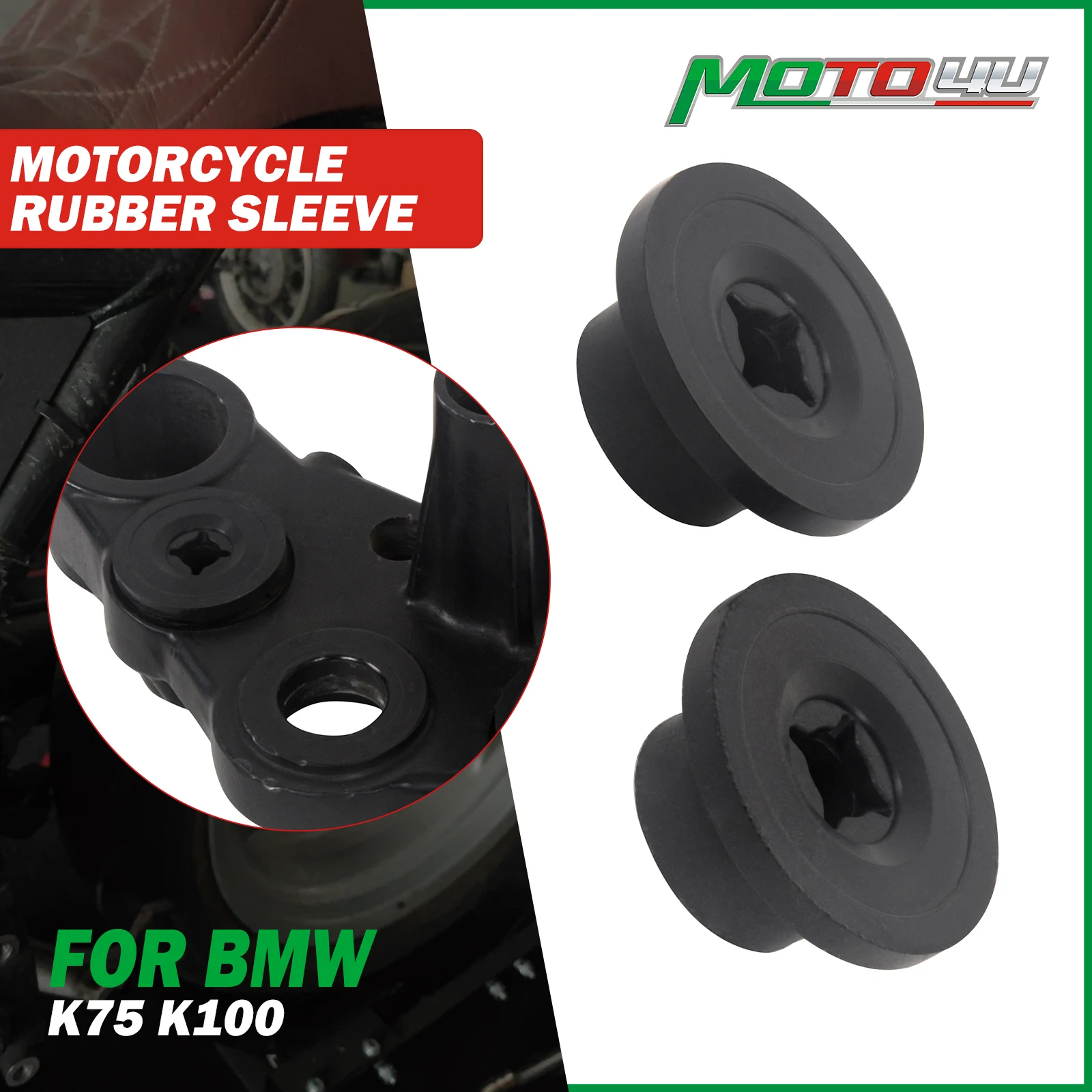 For BMW K75 K100 RS RT LT 1986 - 1991 2PCS Upper Triple Tree Fork Clamp Rubber Sleeve Retro Motorcycle Modification
