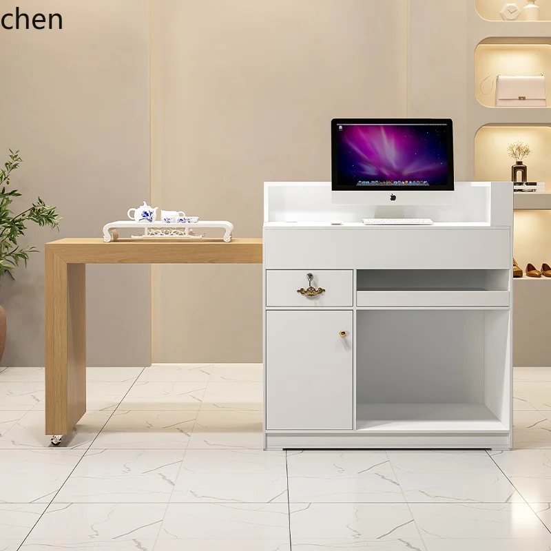 B1 Simple Modern Checkout Page Small Shop Paint Bar Barber Clothing Store Counter Beauty Salon Reception Desk