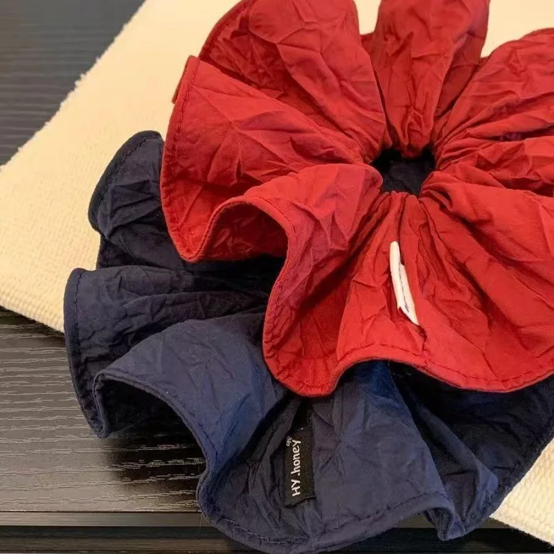 

1 шт. Крупная красная плюшевая резинка для волос в корейском винтажном стиле, высокоэластичная, для женщин, для высоких пучков и низких хвостов, шикарная, повседневная, для ленивых причесок