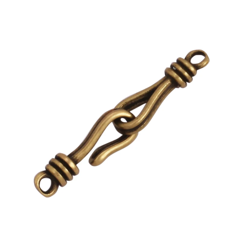 Trendy 18K Gold Plated Connector Hook,Unique Retro Antique Gold Clasp DIY Bracelet Necklace Components Accessories Supplies L40