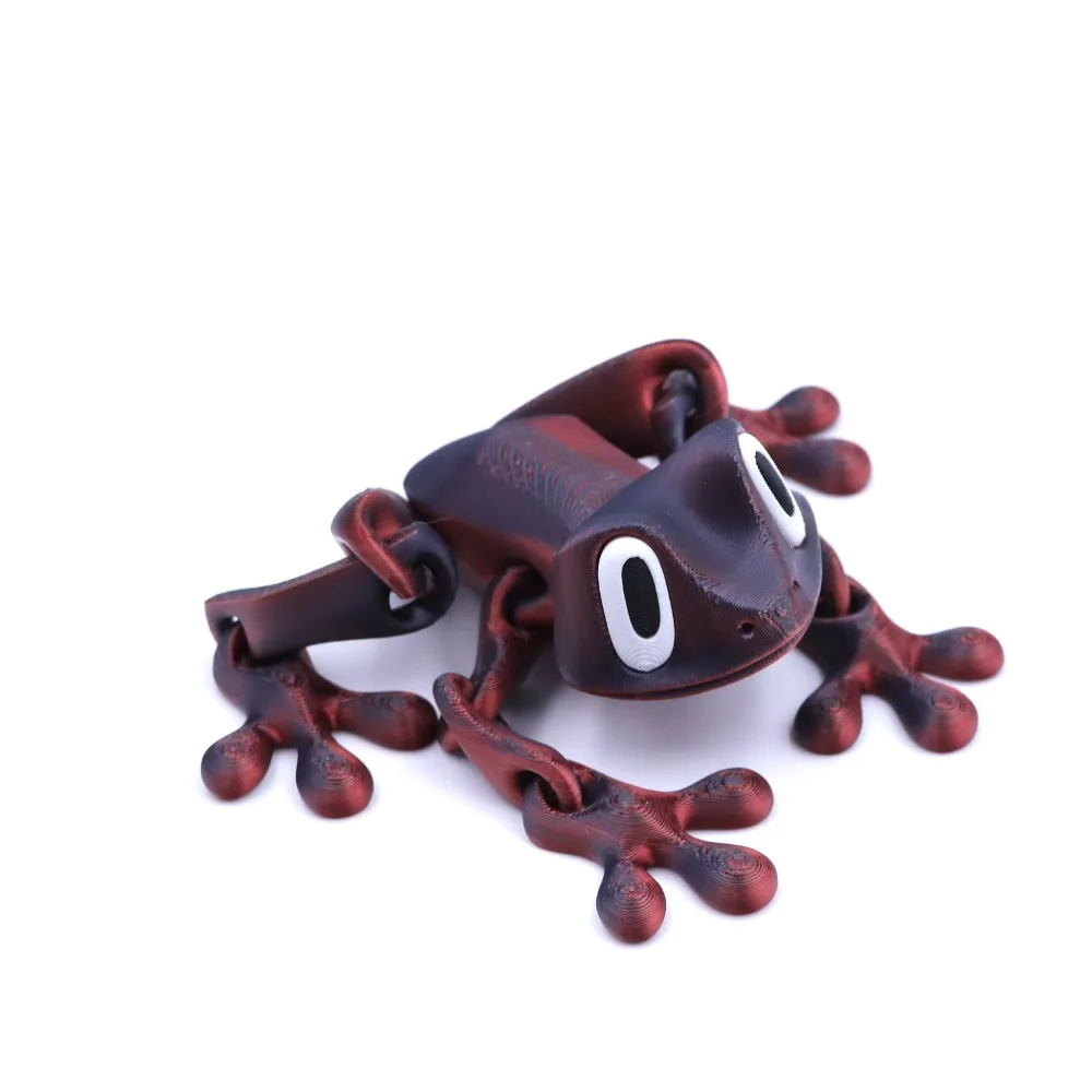 

Movable Joints 3D Printed Frog Model Magnetic Cartoon Frog Sculpture Realistic Handicraft 3D Printed Frog Toy Kids