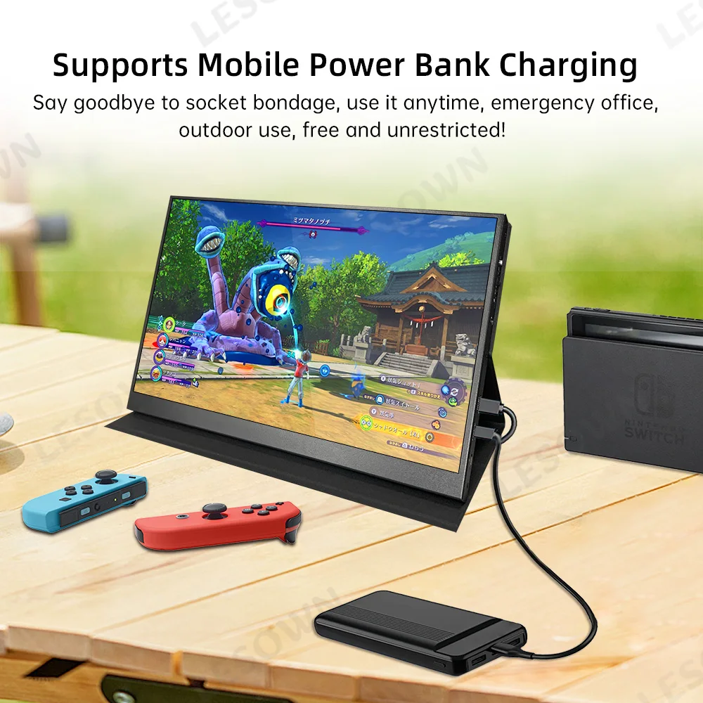 LESOWN 13.3 Inch 144Hz Gaming Monitor 2.5K QHD 2560x1440 Portable Display Type C Mini HDTV VESA Second Screen for Laptop PC