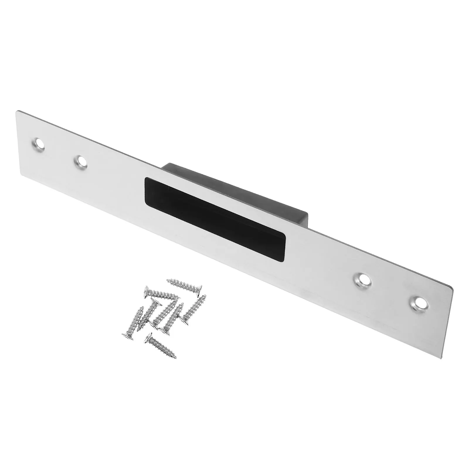 

Door Guide Lock Handle Striker Plate Catches for Internal Doors Universal Latch Cover Security Silver Deadbolt Guard Protector