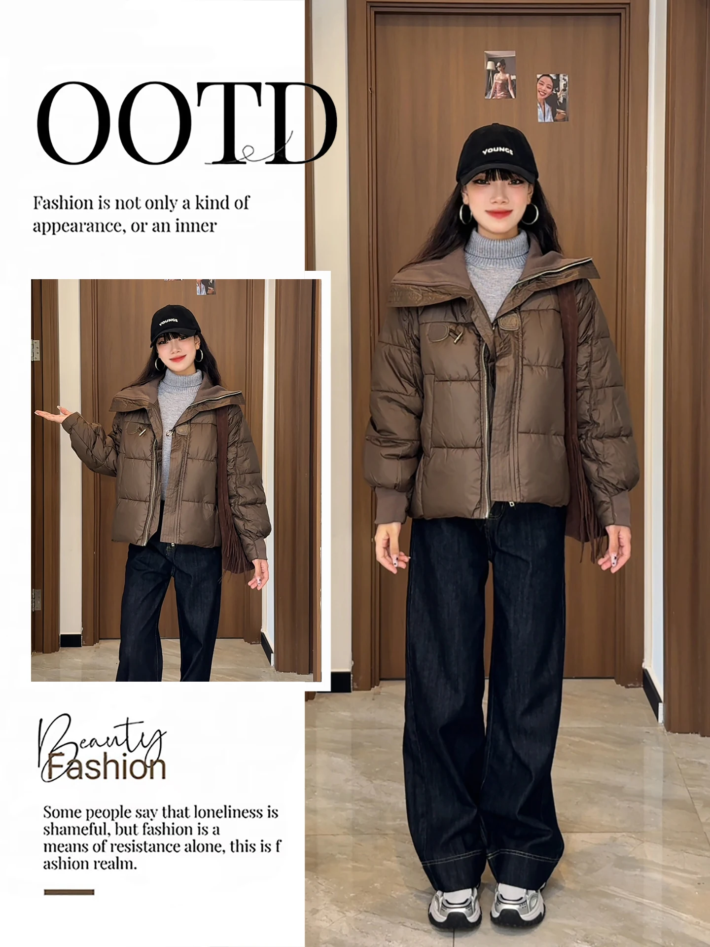 

Новая женская зимняя свободная теплая куртка-пуховик из хлопка в корейском ретро-стиле, кофейного цвета, с длинными рукавами, маленького размера