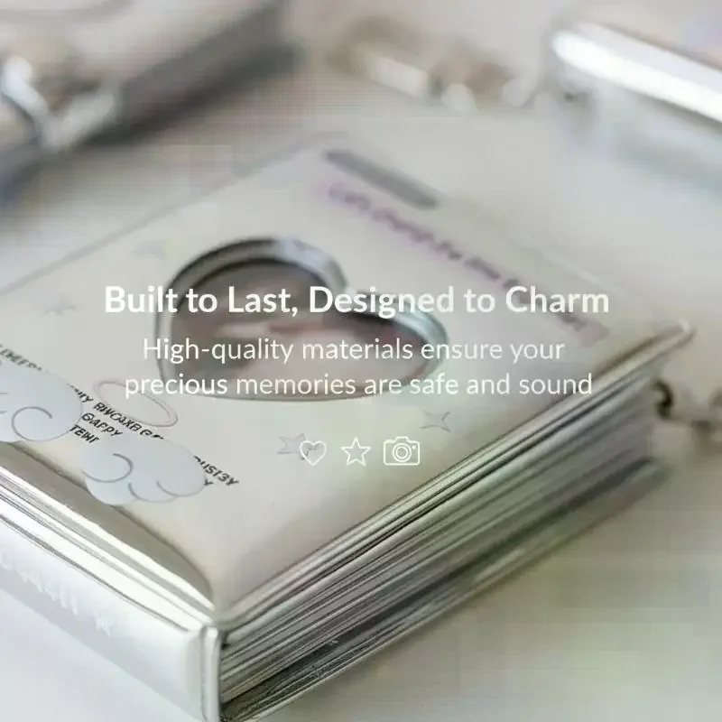 Mini Silver Korean Photo Card Album 2 Inch for Girls Cute Idol Storage Book Collector Gift School Essentials