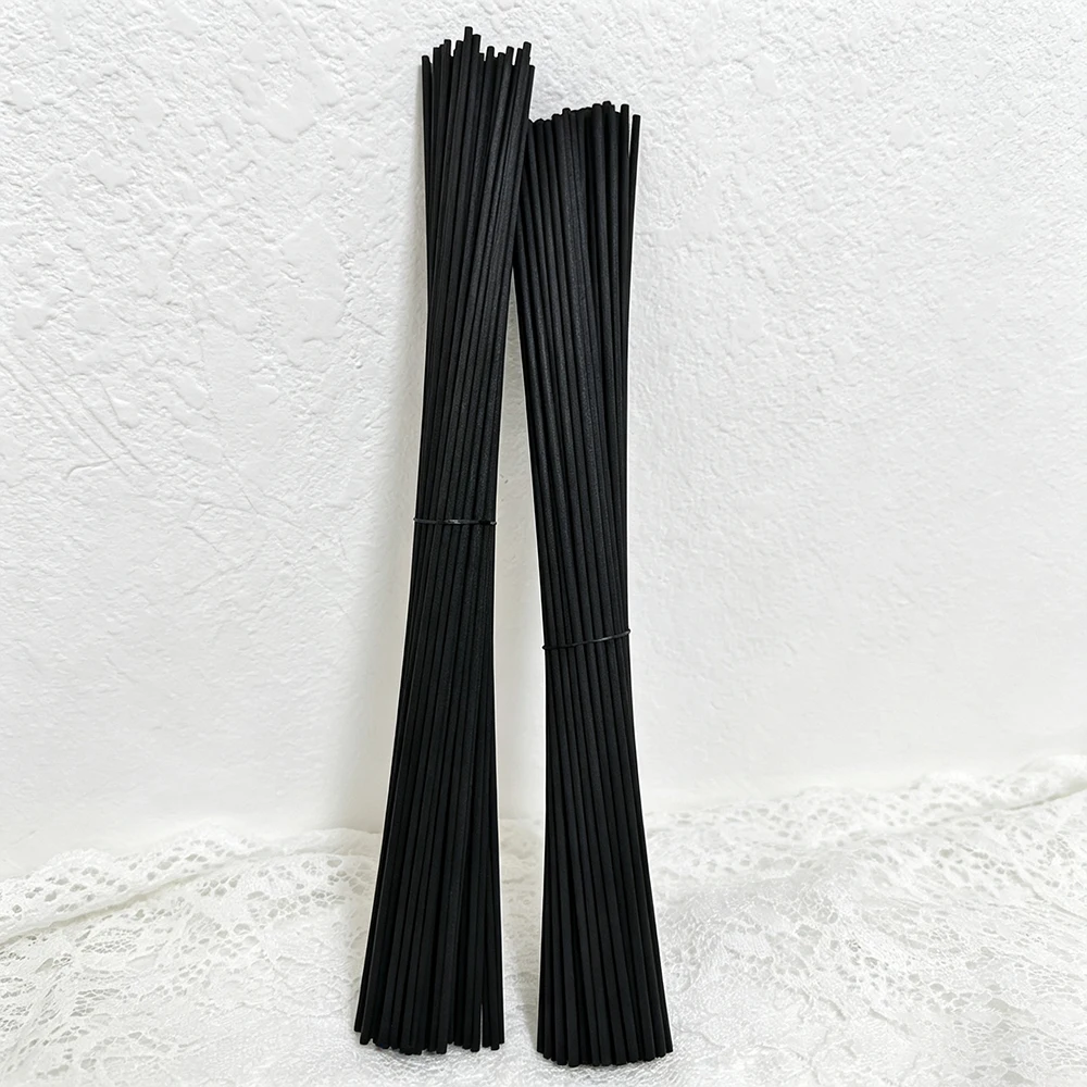 Wholesale 100Pcs 60cm 3/4/5mm Black Fiber Reed Diffuser Sticks, Aroma Rattan Refill Sticks for Home Fragrance Accessories