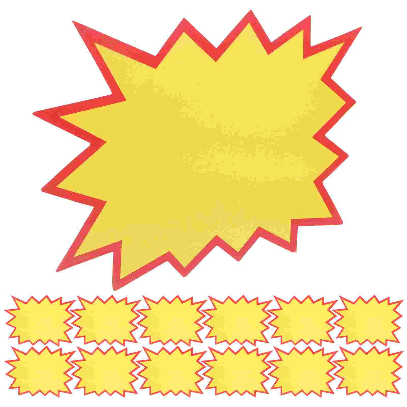 

50 Pcs Explosion Stickers Label Sign Clips Holders Home for Sale Tags Retail Signs Paper Star Burst Yard