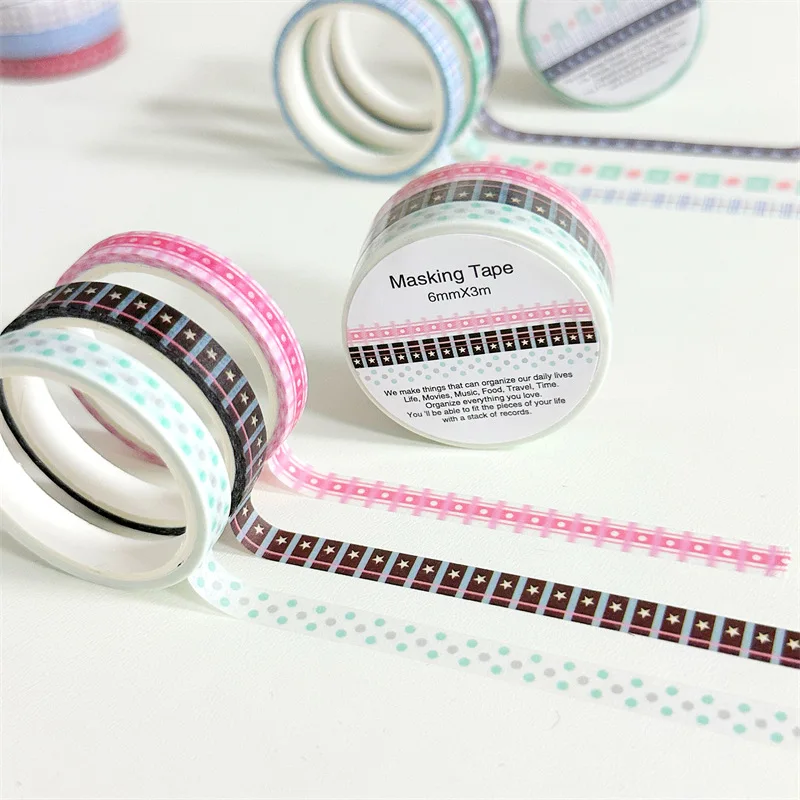 Papierband im koreanischen Stil, Sternstreifen, einfaches Muster, Aufkleber, Handbuchmaterial