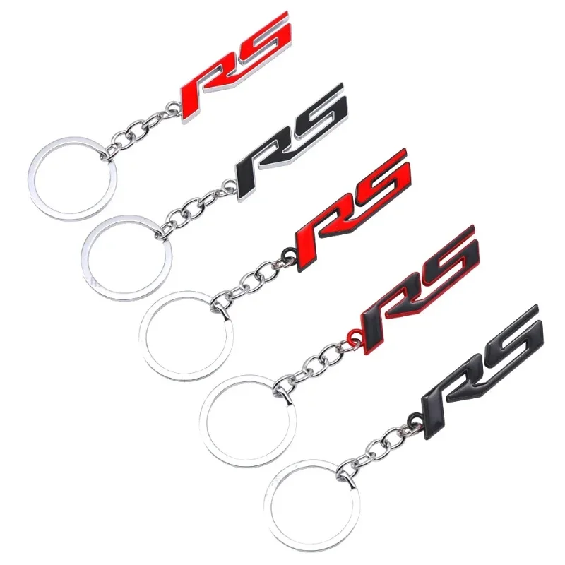 RS Logo Metal Car Keychain Holder for Chevrolet Cavalier Onix Cruze Aveo Silverado Auto Key Rings Accessories