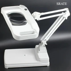 5x 10x 85-265V Desktop Folding Repairing Magnifier Table Stand Magnifying Glass With LED Lights 36LED Lamp Helping Hands Loupe