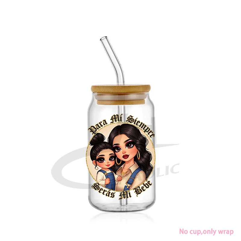 Mama Chingona Latina Decal Bundle Glass Can Wrap Gift For Mom Libbey Wrap Girl Mom Era Mother’s Day UV DTF Cup Wrap