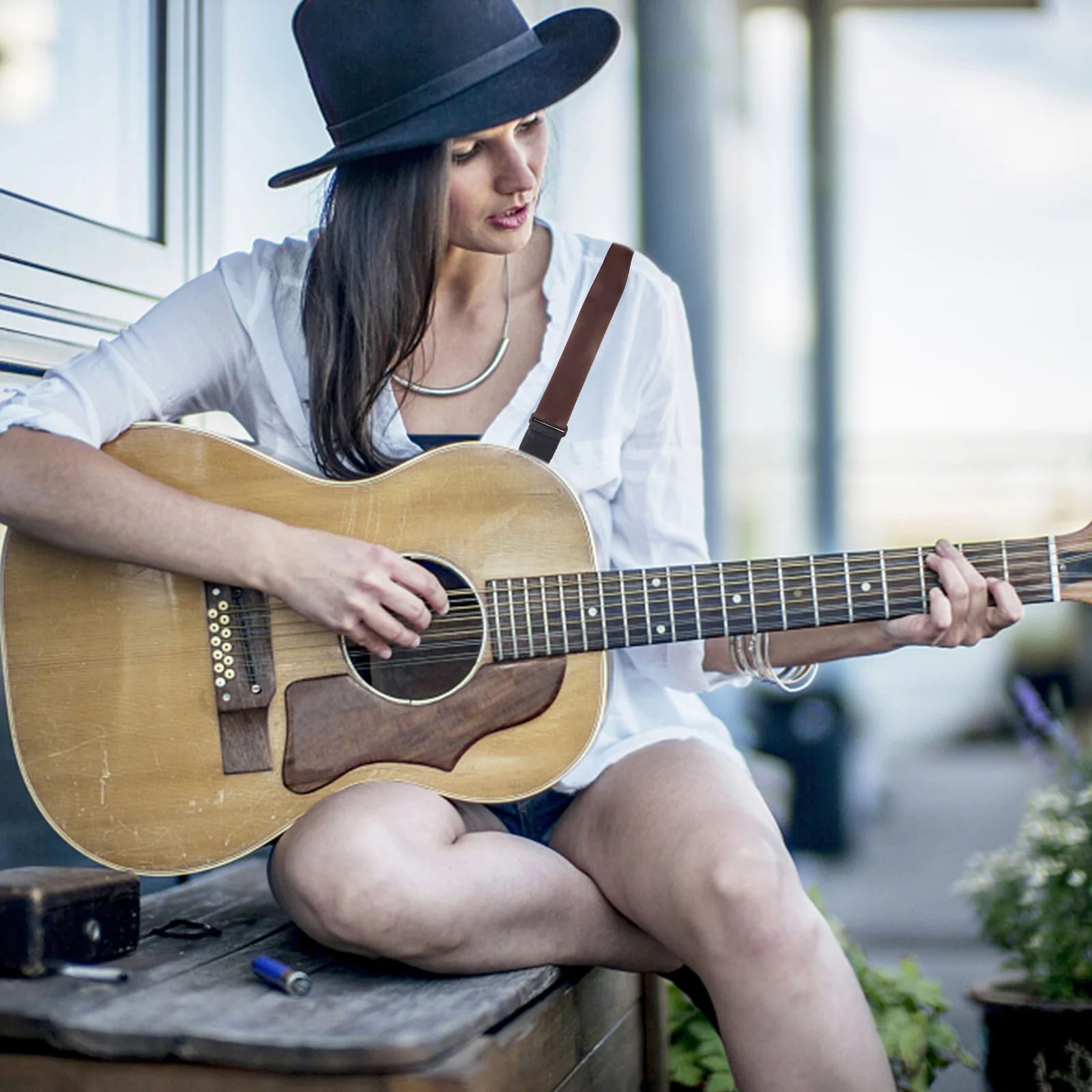 

Shoulder Strap Guitar Instrument Fashion Musical Accessories Brown Ukulele Parts