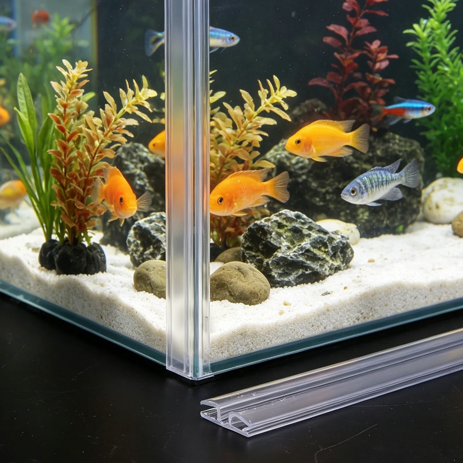 قطعتان من مفصلات غطاء حوض السم - مراجعة Marine Aquarium Glue وسعره