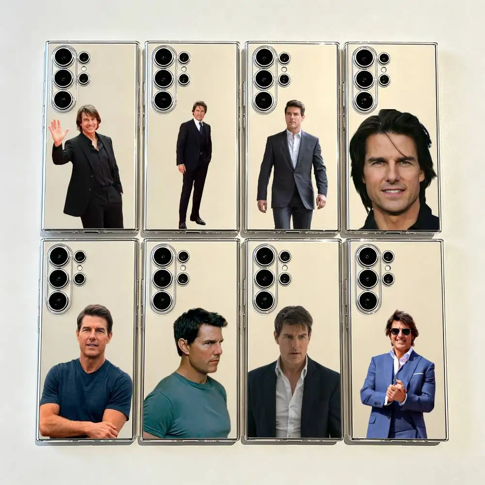 Tom Cruise Shatterproof Transparent Printed Phone Case for Samsung Galaxy S26/S25/24/23/22/30/21/10/9,Ultra,Plus