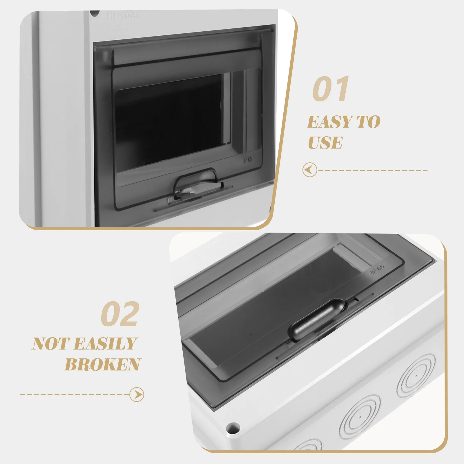 Circuit Breaker Cover Power Distribution Unit Box Weather Proof Electrical Boxes Plastic Light Grey