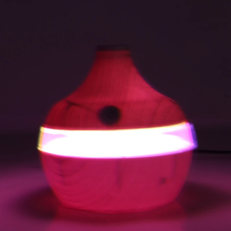 

300Ml Air Humidifier USB Wood Grain Aromatherapy Essential Oil Diffuser Aromatherapy Humidifier LED 7 Color Night Light