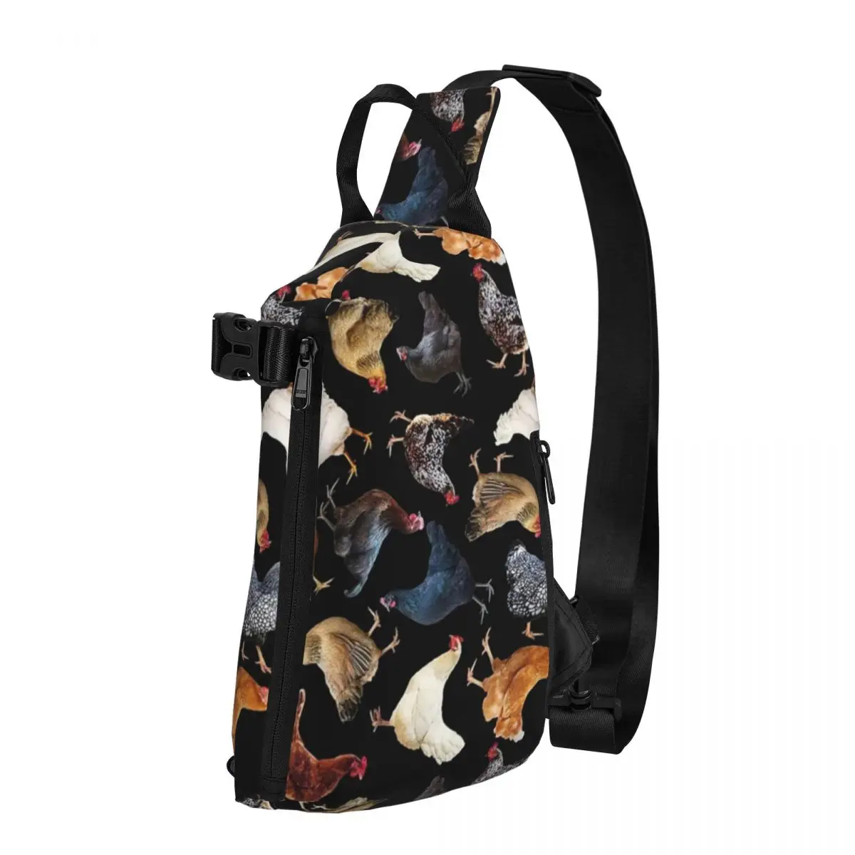 Funny Chicken Chest Bags Male Cute Chickens Travel Shoulder Bag Funny Graphic Small Bag Business Streetwear Sling Bags