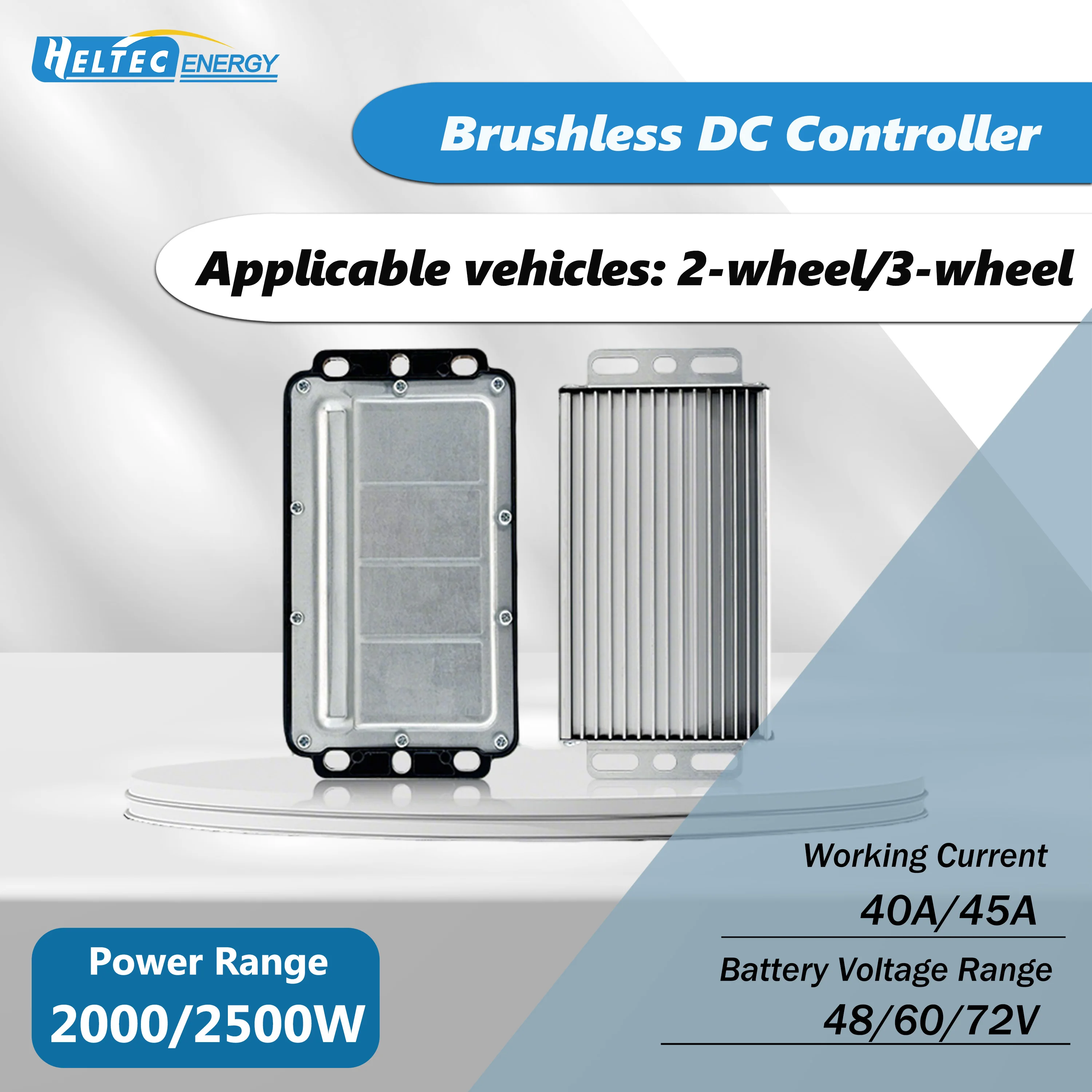 Brushless DC Controller 40A/45A 2000W/2500W for 48V/60V/72V Two-Wheel Three-Wheel Electric Vehicle Motor Speed Regulator