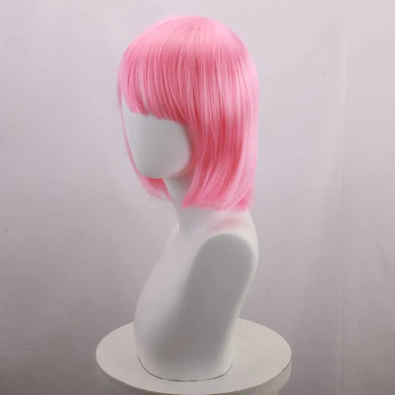 Parrucca Bob rosa stile universale Parrucca anime Parrucca cosplay in rete interna rosa di seta ad alta temperatura