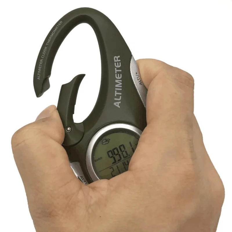 Carabiner Electronic Altimeter Handheld Thermometer Outdoor Fishing Weather Forecast Mode Meter Outdoor Gadget