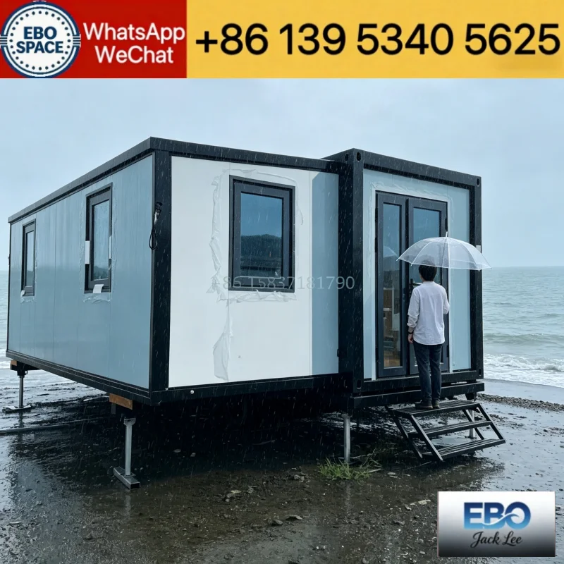 Space Capsule Prefab House 20ft Waterproof Sound Insulation Portable Cabin Glamping Homestay