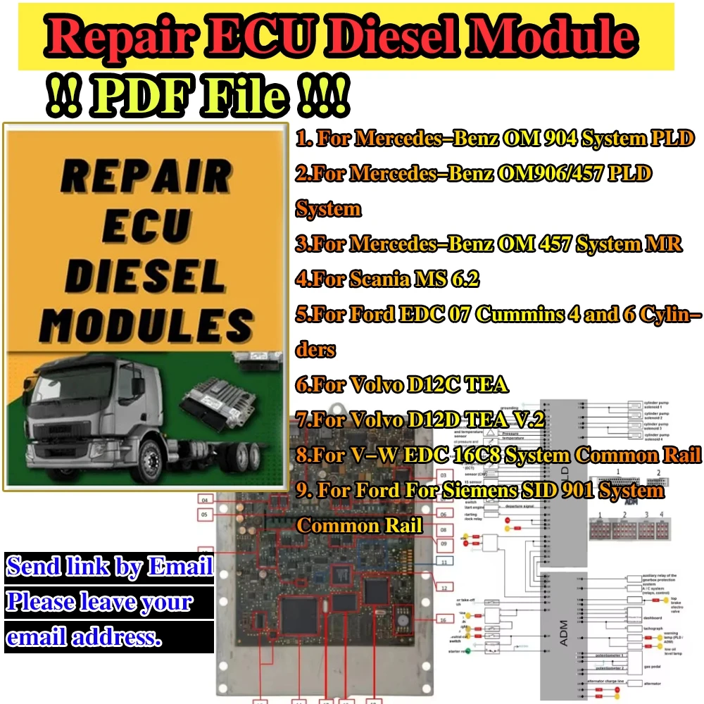 

2025 Repair ECU Diesel Module ECU Repair Basic Course Study For Ford For Mercedes-Benz For Volvo For Scania For VW Only PDF File