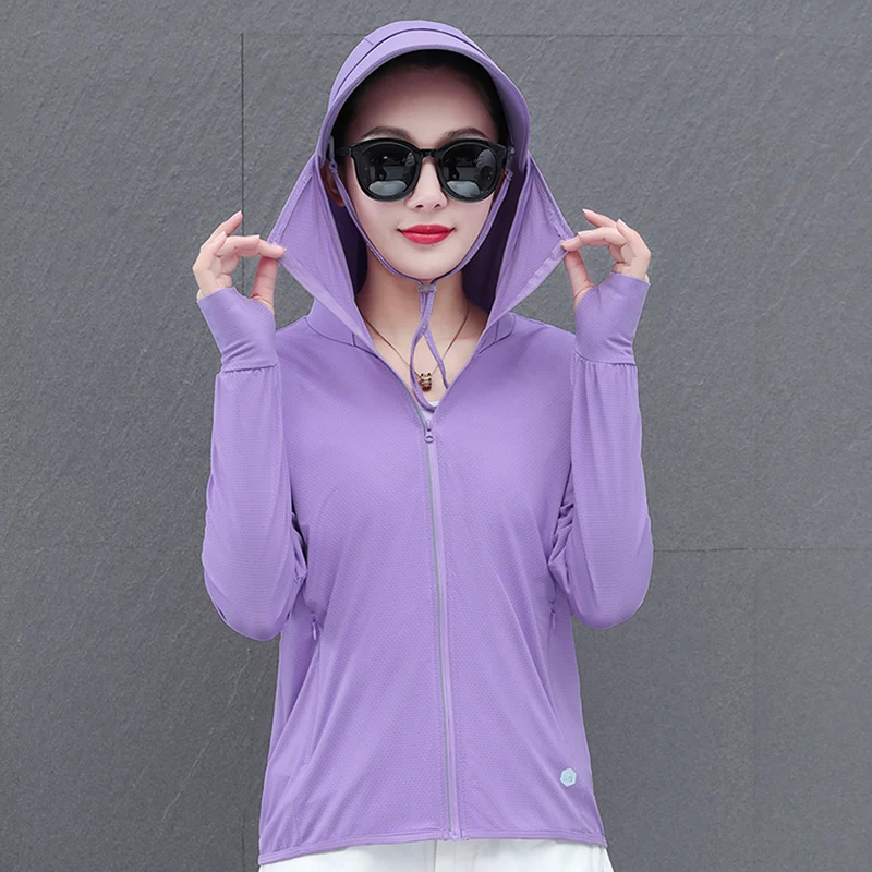 New Thin Breathable Uv Resistant Outdoor Versatile Coat Women'S Summer Casual Versatile Hooded Sports Sun Protection Clothing