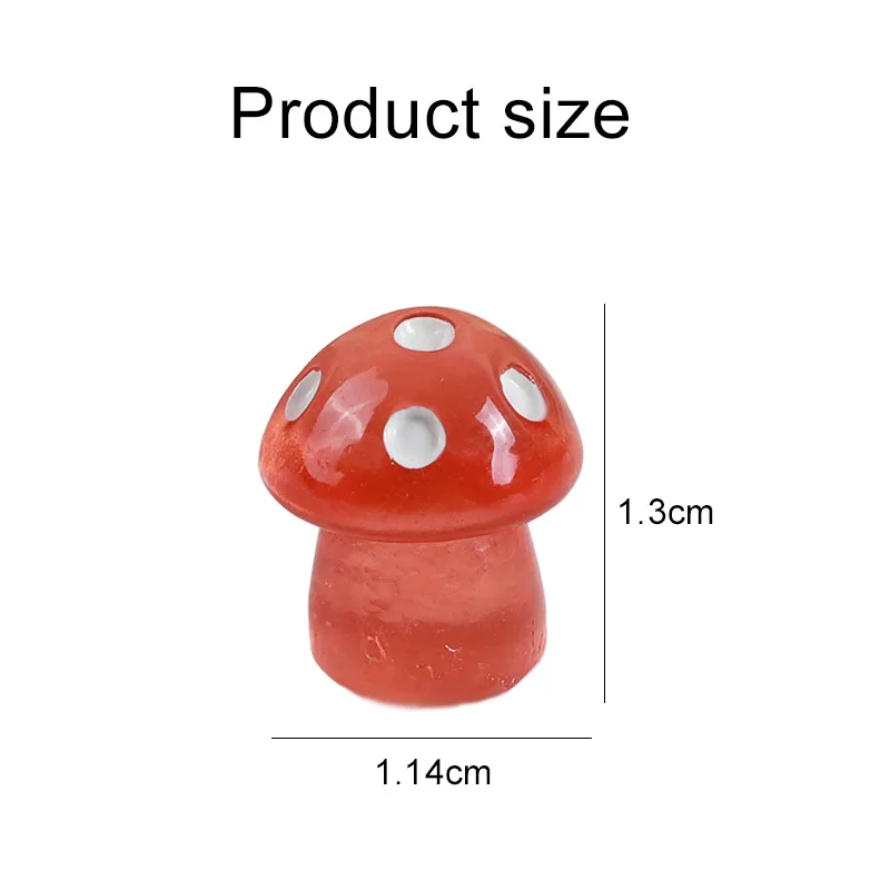 10/20/50pcs Mini Fluorescent Mushroom Resin Transparent Color Garden Balcony Sculpture Decoration Potted Miniature Landscape TMZ