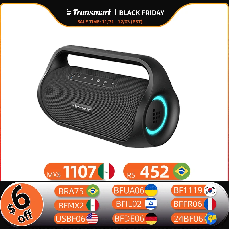 Tronsmart Bang Mini Speaker 50W Portable Party Speaker with Bluetooth 5.3, Stereo Sound, NFC Connection, Built-in Powerbank